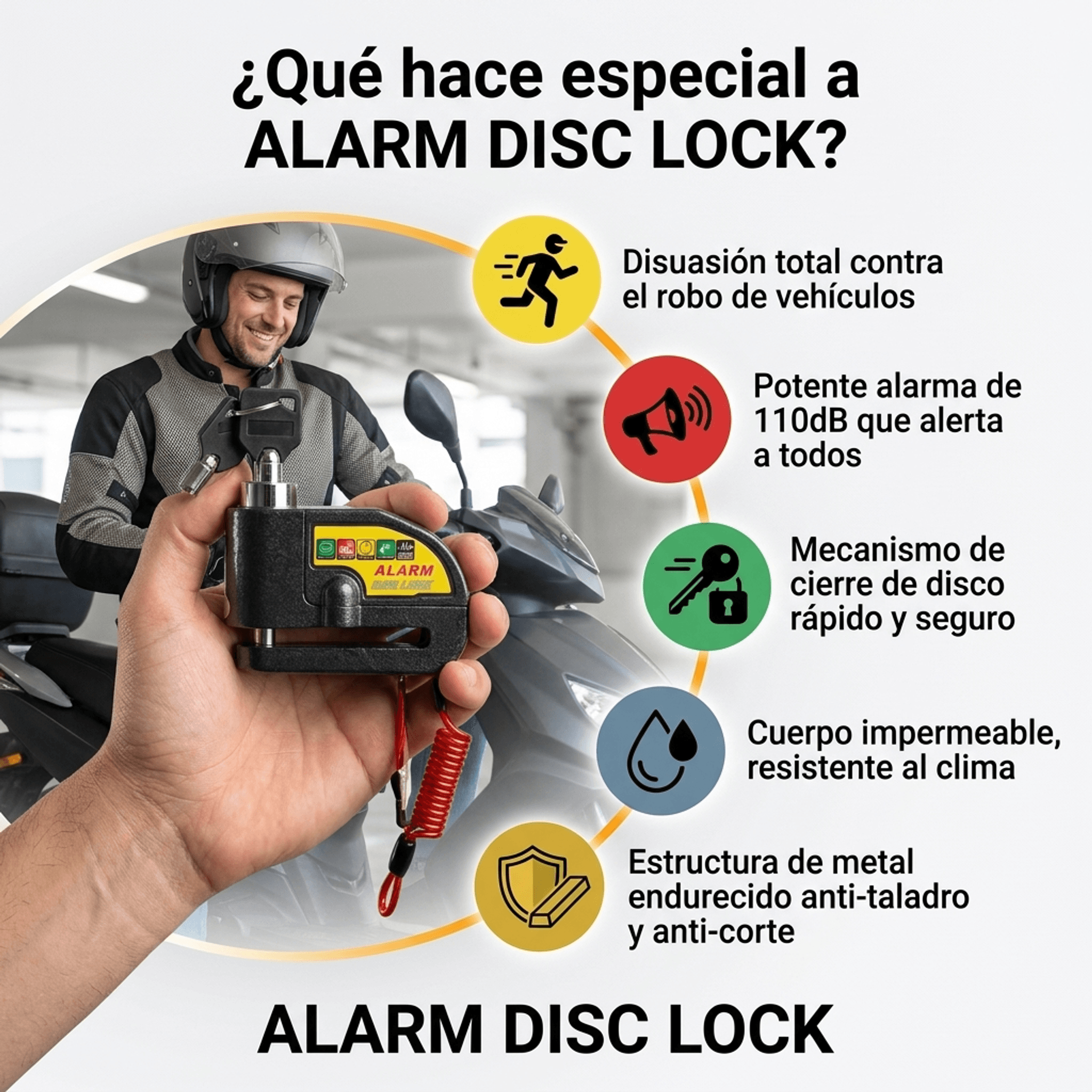 ALERTLOCK!!  Candado Alarma para Moto