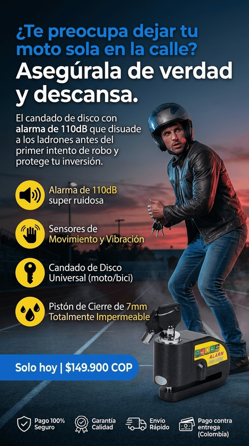 ALERTLOCK!!  Candado Alarma para Moto